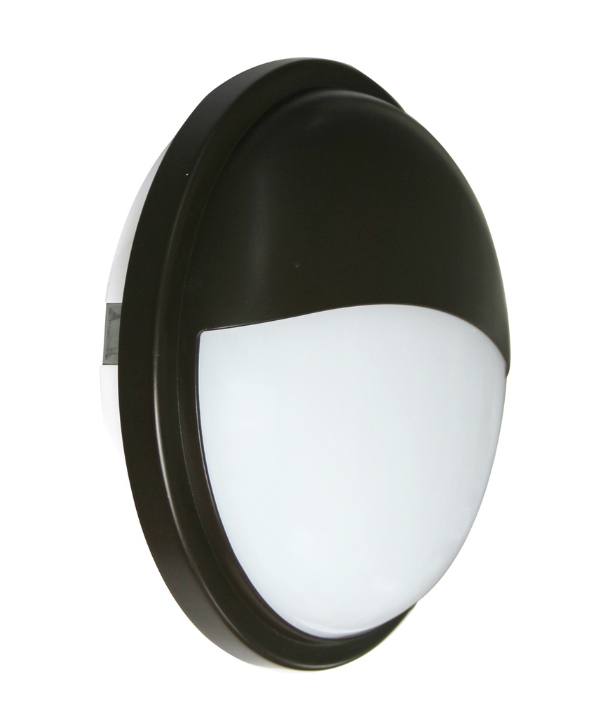 Exterior Bulkhead 20W Round Black IP65 OD225mm Eyelid 1700LM