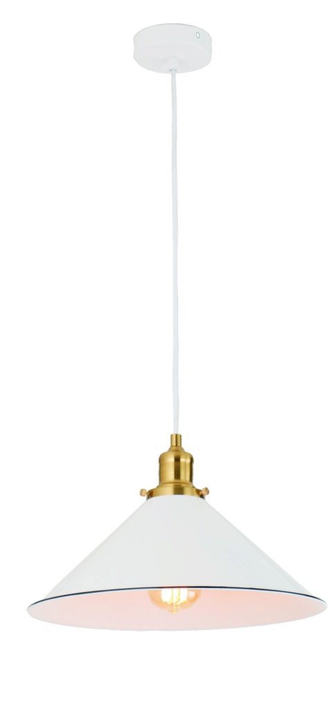 Pendant Light ES 40W White Coolie OD360mm