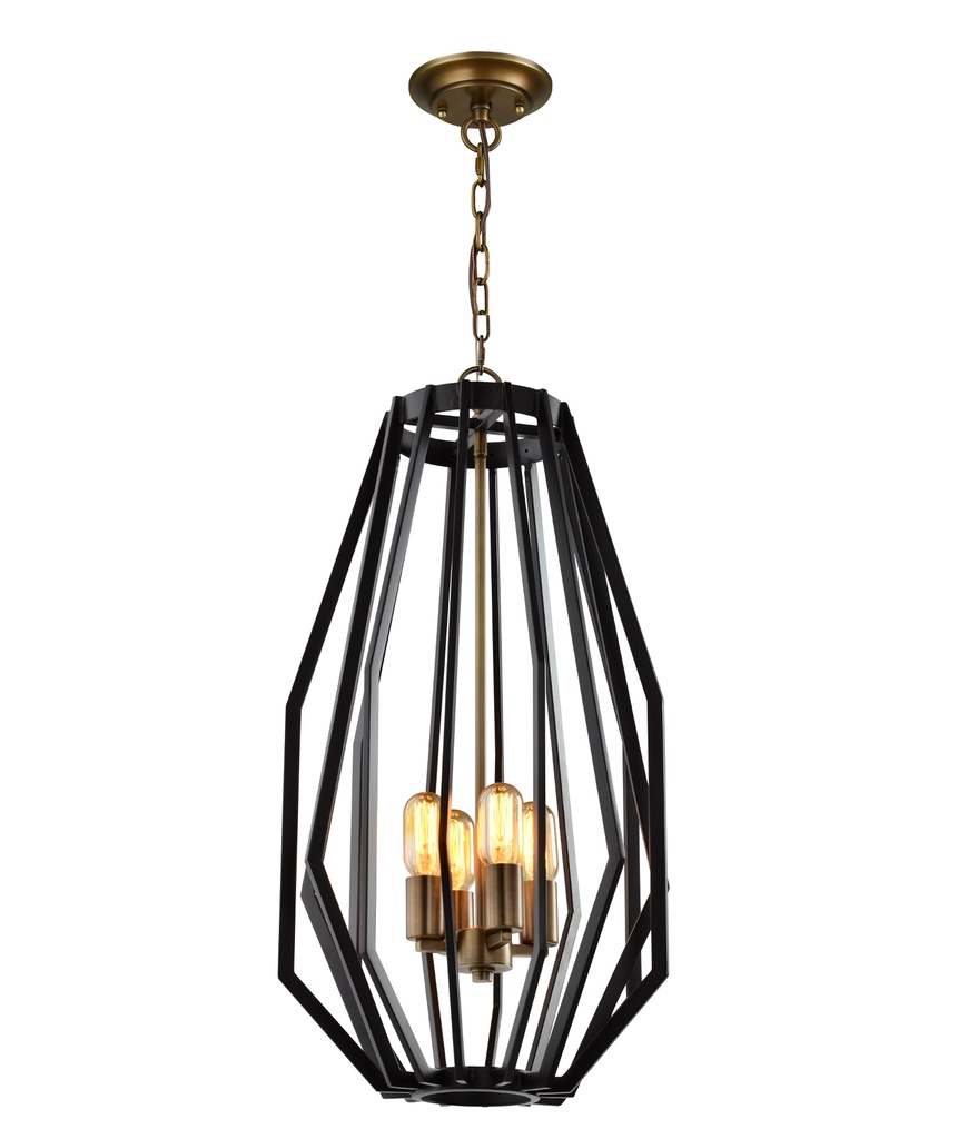 Pendant Light ES X 4 Narrow Angular Cage OD380mm