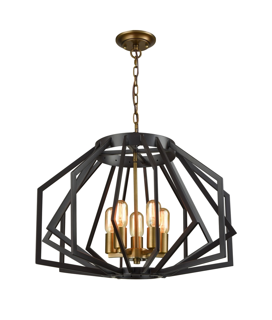 Pendant Light ES X 5 Wide Angular Cage OD600mm