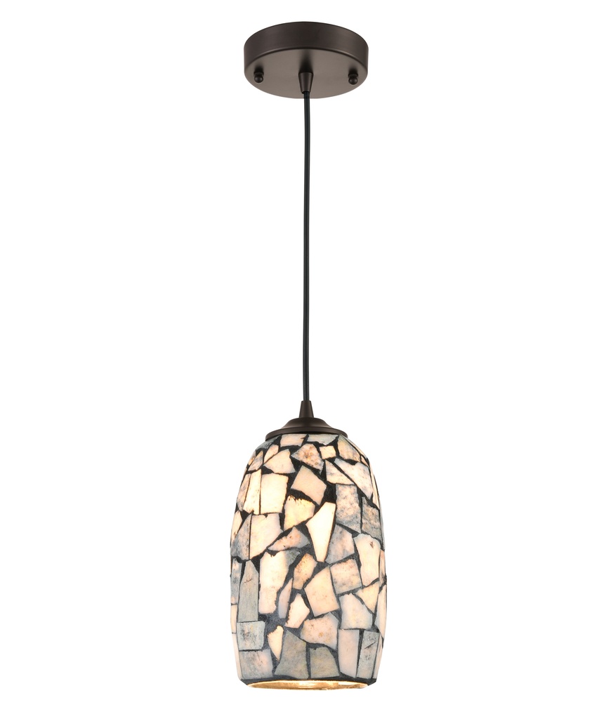 Pendant Light ES Stone Mosaic Glass Ellipse OD136mm