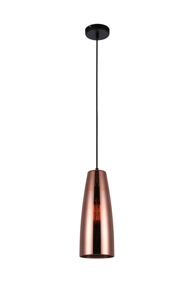 Pendant Light ES Copper Coloured Glass Ellipse OD135mm