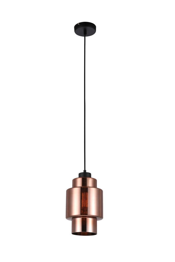 Pendant Light ES Copper Coloured Glass Double Cylinder OD170mm