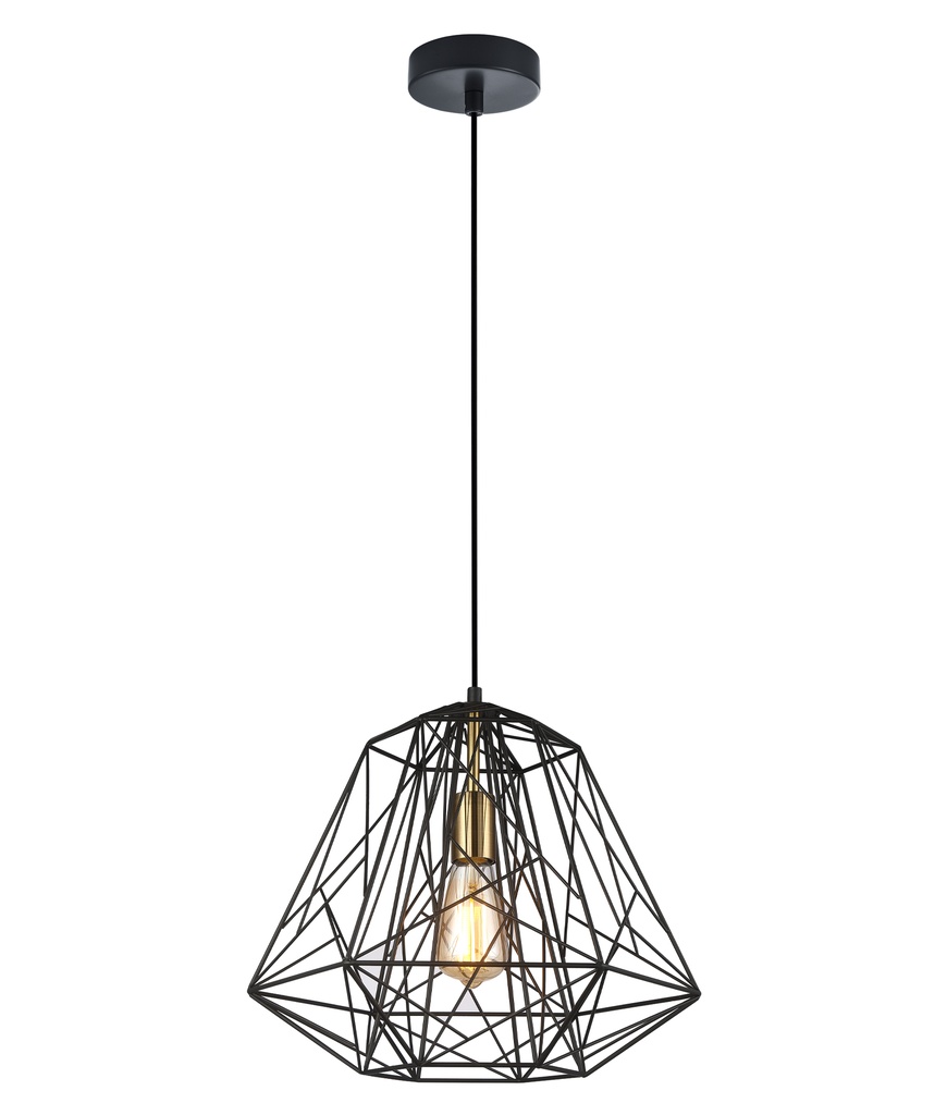 Pendant Light ES 72W Iron Cage With Antique Brass OD395 x H350