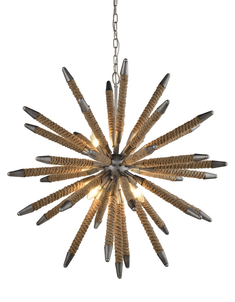 Pendant Light SESx8 Natural Rope Sea Anemone with 30 Arms OD860mm