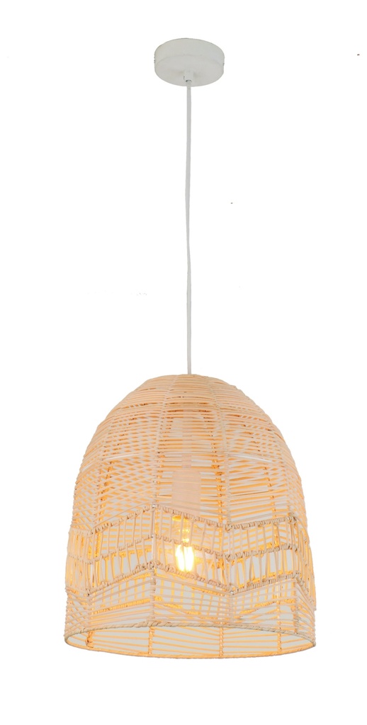 Pendant Light ES 40W Natural Rattan Ellipse White OD345mm X L360mm