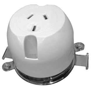 SOCKET Plug Base Single Surface 3 Pin 10 Amp Earthed x 10