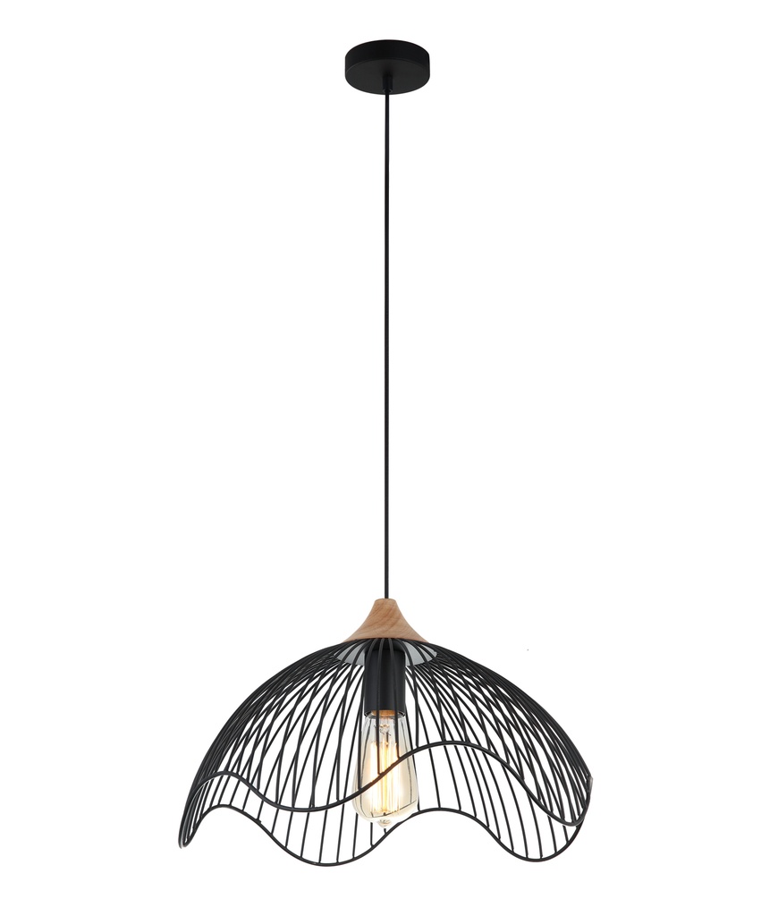 Pendant Light ES Wire Dome with wavy edge OD400mm
