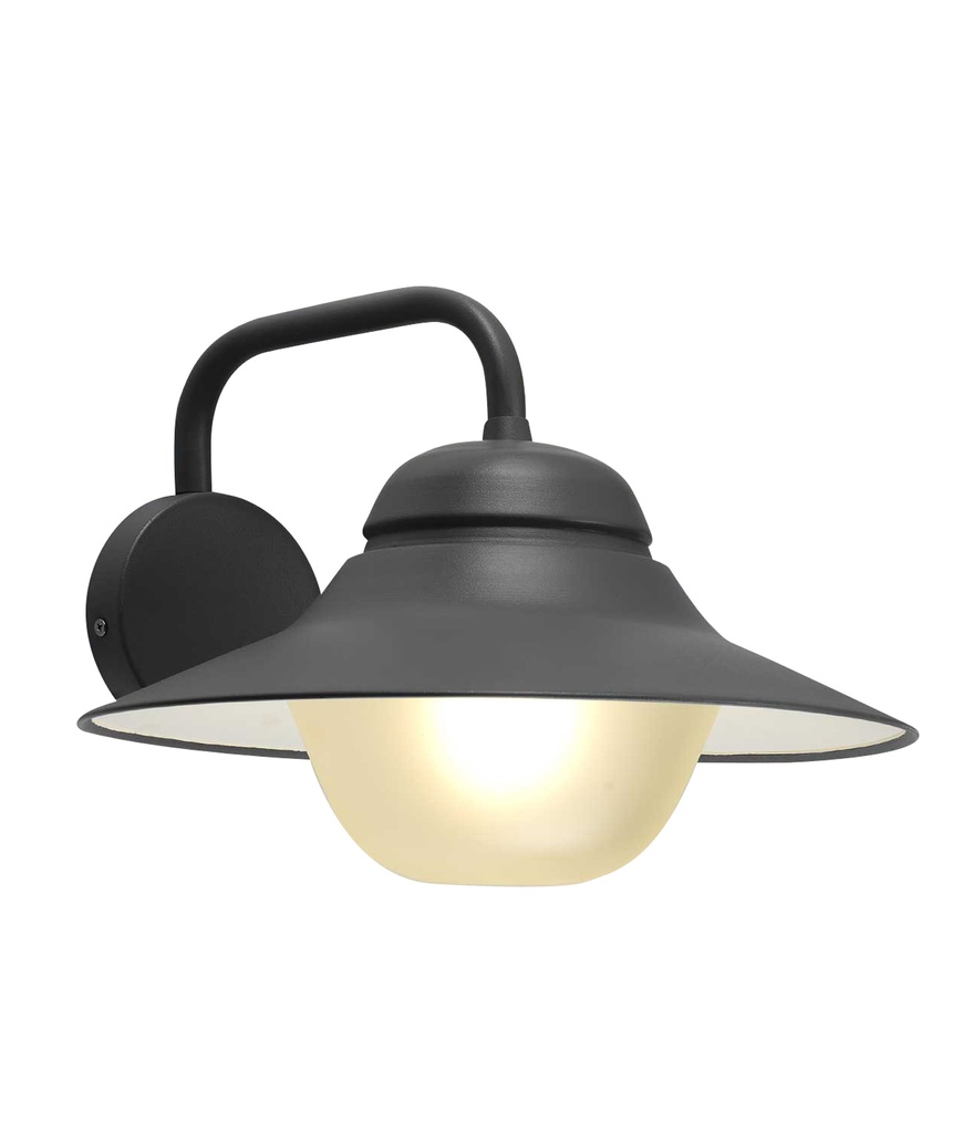 Wall Light Surface Mounted ES Sun Hat IP44 Frosted Glass Diffuser