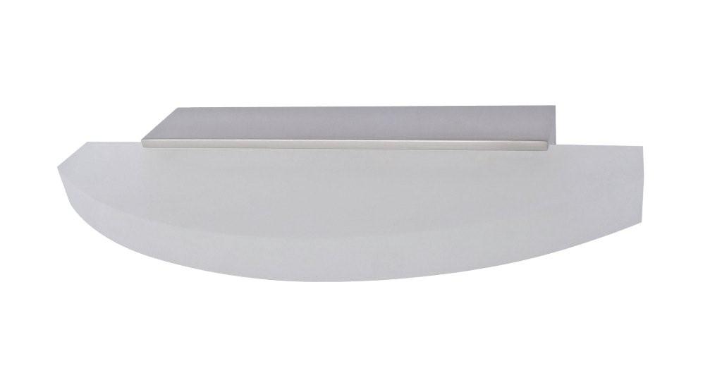 Wall Light Interior Surface Mounted 6W Curved Satin Nickel 3000K with Frosted Diffuser 460LM