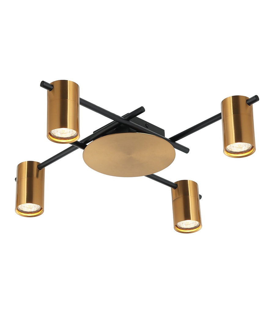 Spot Light GU10 X 4 Interior Ceiling Brass / Brass & Black OD520mm H120mm Adjustable