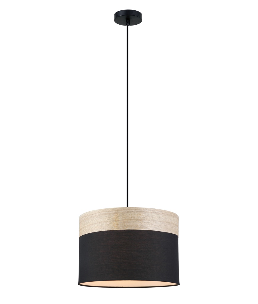 Pendant Light ES Medium Round with Wood Highlights OD300mm