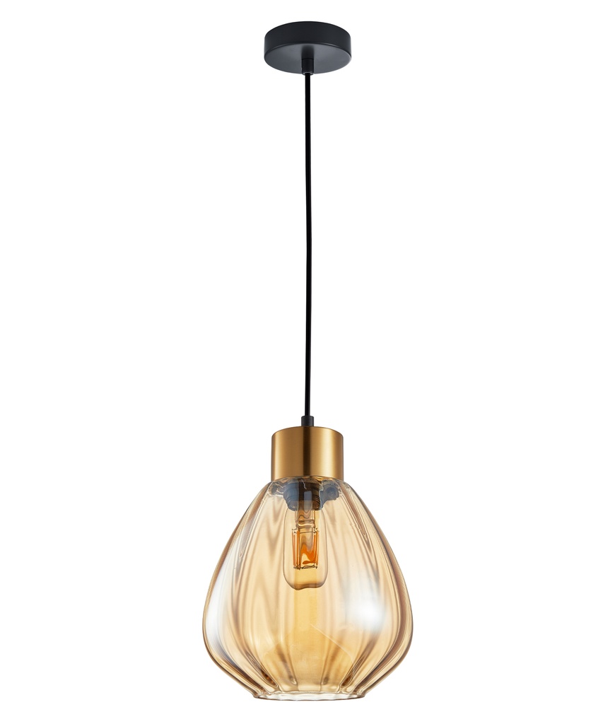 Pendant Light ES 72W Wine Glass Ribbed OD200 x H200mm