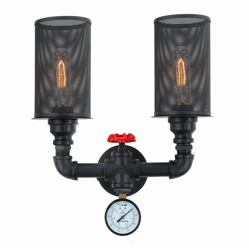 Wall Light Interior Surface Mounted ESx2 Oblong Black Mesh