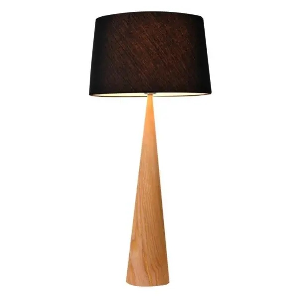 Bior Table Lamp | Wood and Black Fabric