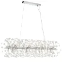 LERIDA 12LT REC PENDANT 12x6wG9max L:970 W:300 H:300 CRY H130 CHAIN 2M