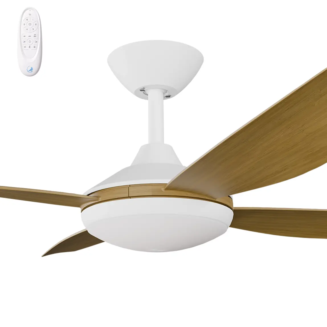Calibo Vanga 48" DC Smart Ceiling Fan with LED Light and Remote Control | Teak
