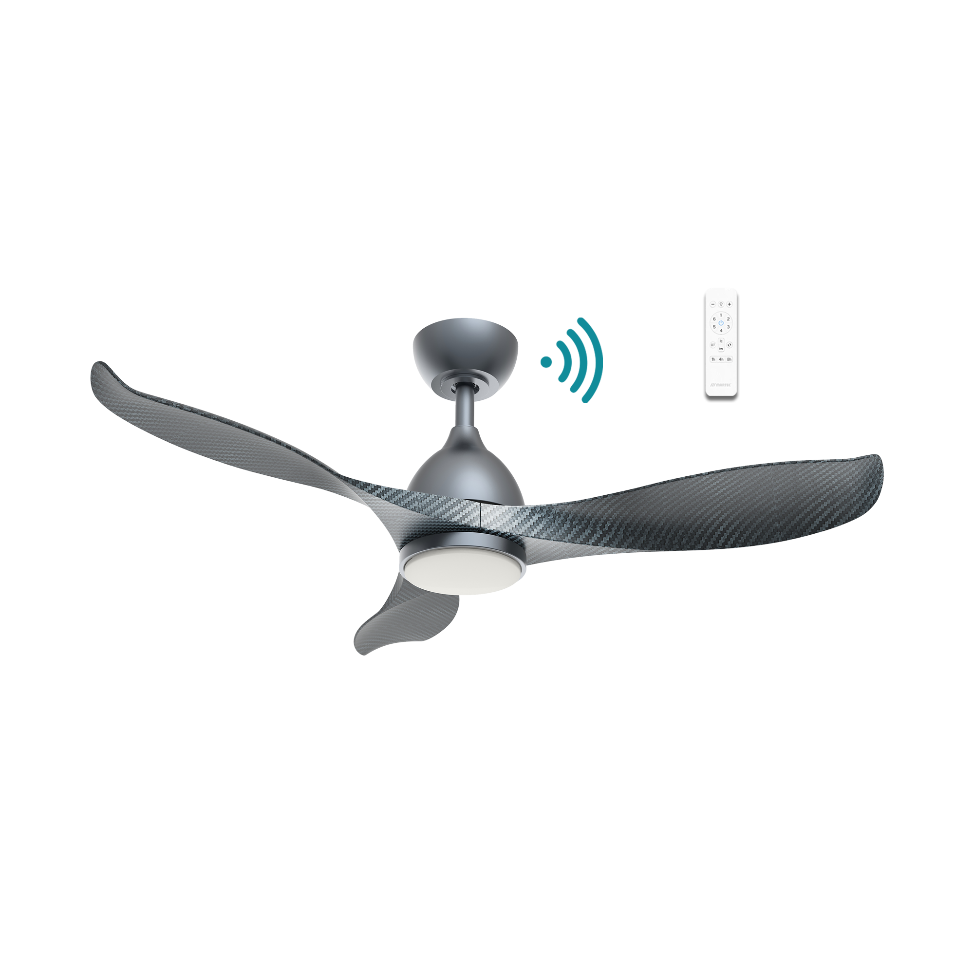 SCORPION DC 52" CEILING FAN WITH WIFI REMOTE CONTROL + LED LIGHT | GRAPHITE/CARBON BLADES