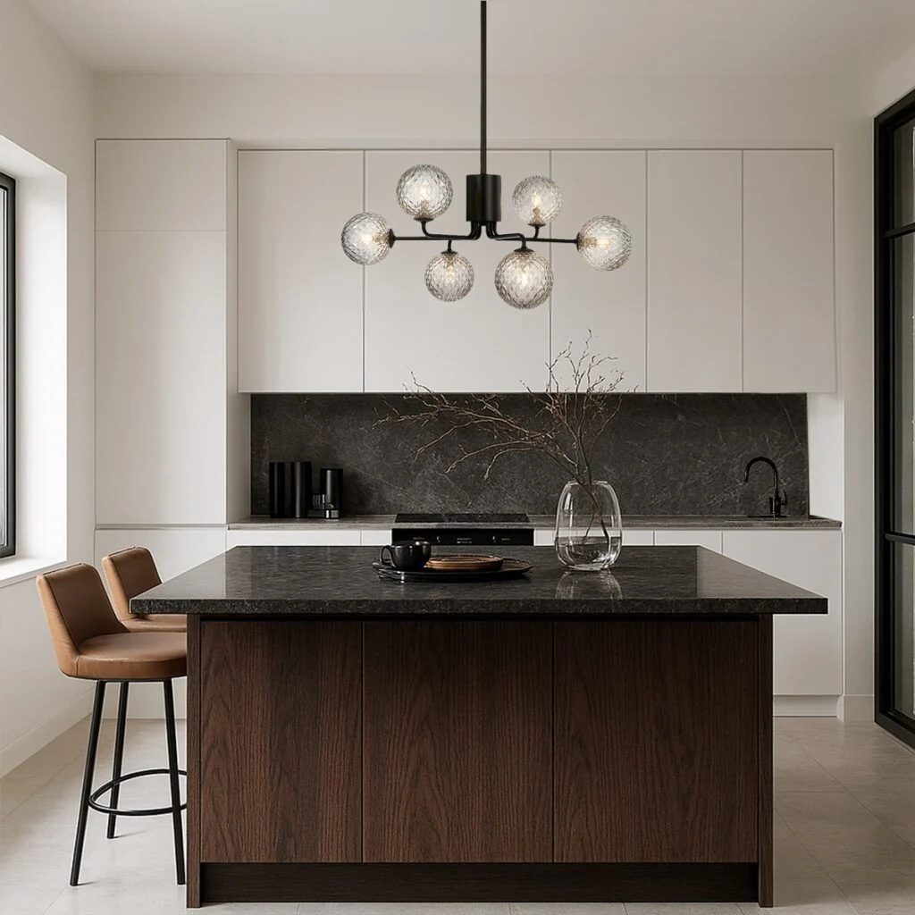 FELTON 6 LIGHT PENDANT BLACK