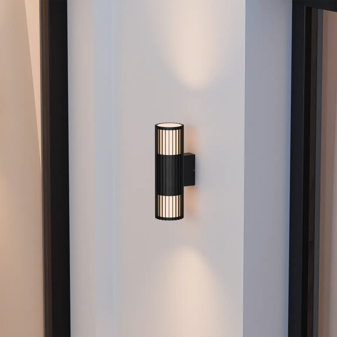 BRIGHT 2 BLACK CYLINDER WALL LIGHT