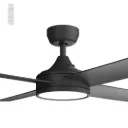 Breeze Silent DC PRO 52" Black All ABS with 24w LED Light kit with Remote Control - Quick Connect