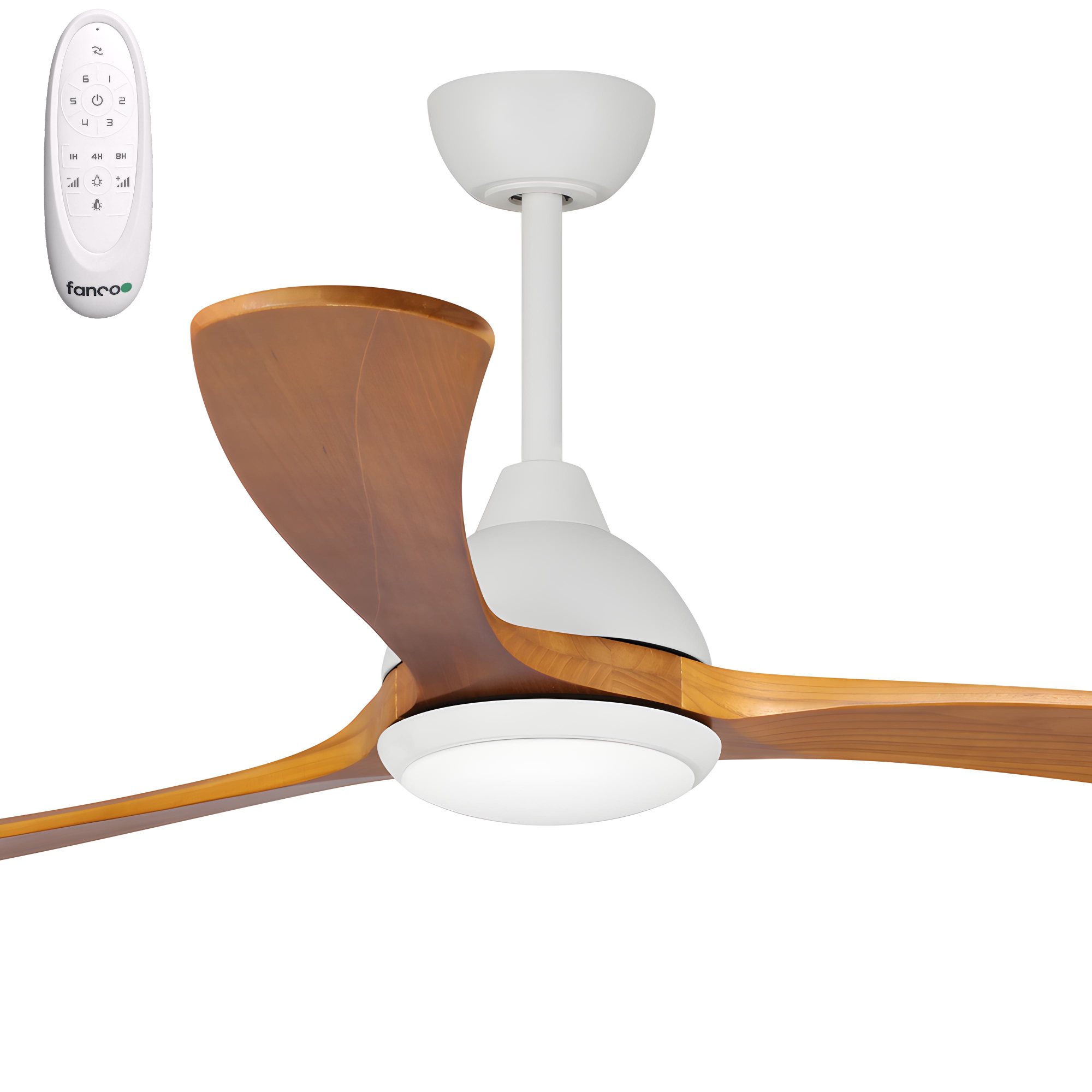Fanco Sanctuary DC 70" Solid Timber Blade Indoor/Outdoor Ceiling Fan with 24W CCT LED Light and Remote
