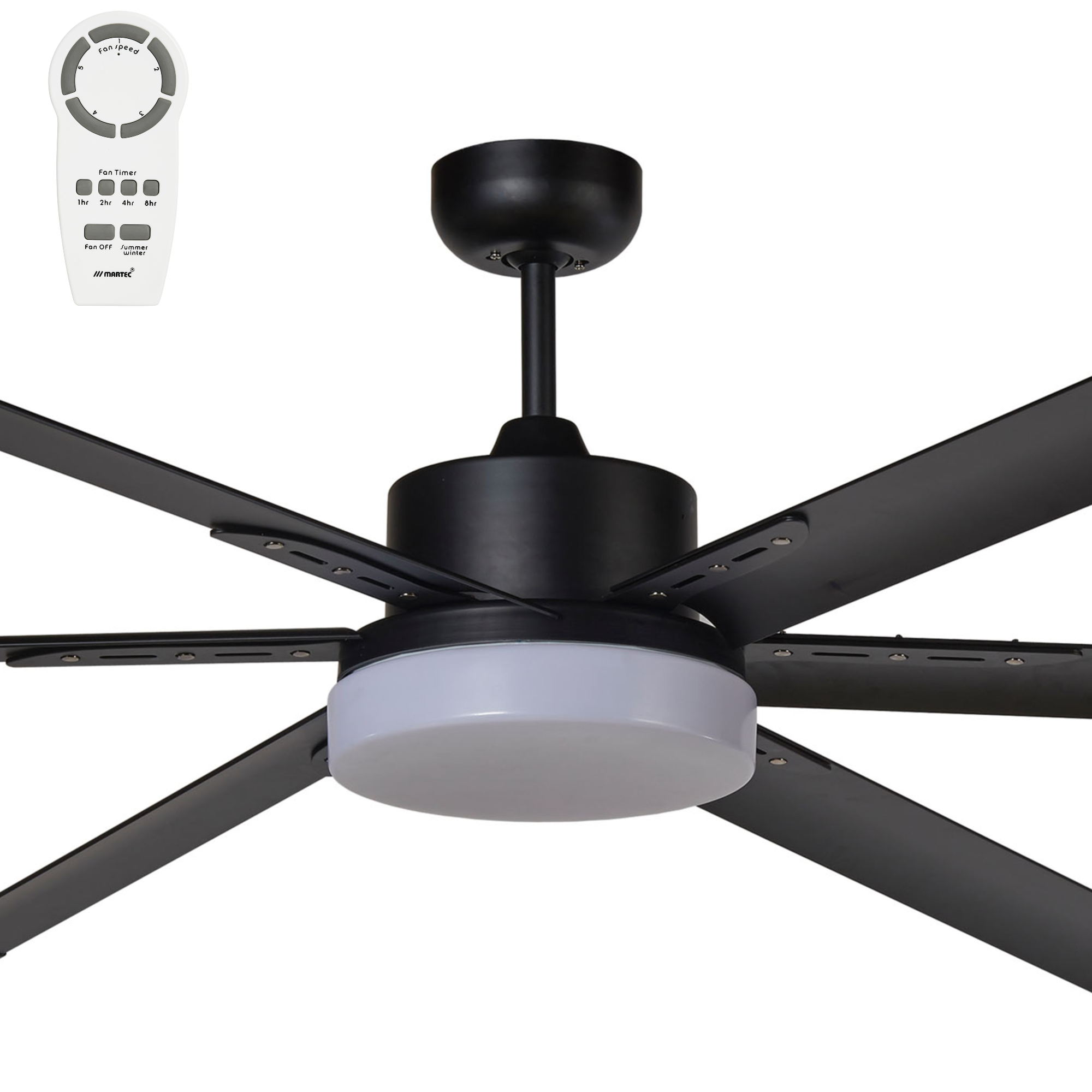Martec Albatross 84" DC Industrial Style Ceiling Fan With Tricolour 24W LED And Remote