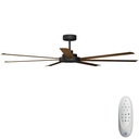 Alula SMART DC Ceiling Fan by Calibo – Black with Koa Blades 80″