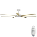 Alula SMART DC Ceiling Fan by Calibo – White with Bamboo Blades 80″