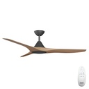 CloudFan SMART DC Ceiling Fan by Calibo – Black with Teak Timber Style ABS Blades 52″