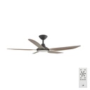 Storm DC Ceiling Fan by Calibo with LED Light – Black with Koa Timber Style ABS Blades 52″