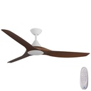 CloudFan SMART DC Ceiling Fan by Calibo – White with Koa Timber Style ABS Blades 60″