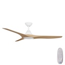 CloudFan SMART DC Ceiling Fan by Calibo – White with Bamboo Timber Style ABS Blades 48″