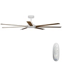 Alula SMART DC Ceiling Fan by Calibo – White with Koa Blades 80″