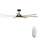 Alula SMART DC Ceiling Fan by Calibo – Black with Bamboo Blades 80″