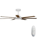 Alula SMART DC Ceiling Fan by Calibo – White with Koa Blades 60″