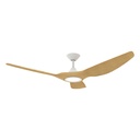 Strike DC Ceiling Fan by Domus with LED Light – White with Oak Timber Style ABS Blades 60″