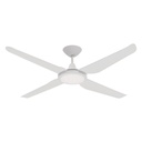 Motion DC Ceiling Fan by Domus with LED Light – White 52″