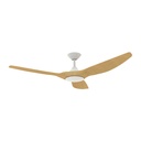 Strike DC Ceiling Fan by Domus – White with Oak Timber Style ABS Blades 60″