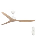 Eco Style DC Ceiling Fan by Fanco with Remote – White with Beechwood Timber Style ABS Blades 60″