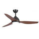 Breeze AC Ceiling Fan by Fanco with LED Light & Wall Control – Black and Koa Timber Style ABS Blades 52″