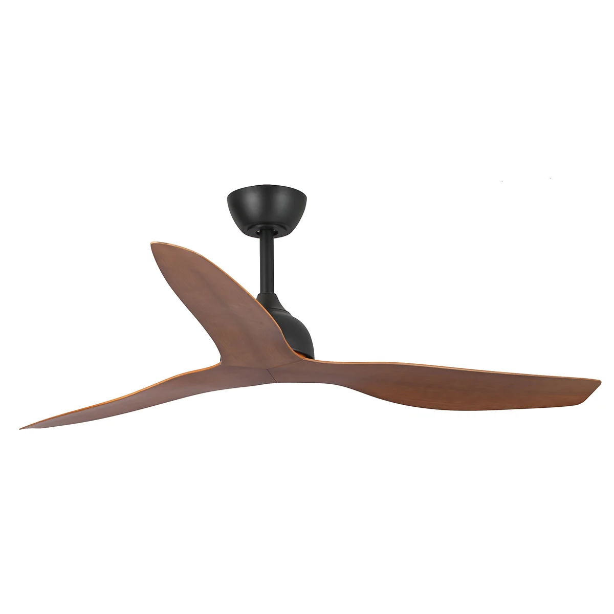Eco Style DC Ceiling Fan by Fanco with Remote – Black with Koa Timber Style ABS Blades 52″