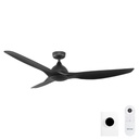 Horizon DC SMART Ceiling Fan by Fanco with Tri-Control – Black 64″