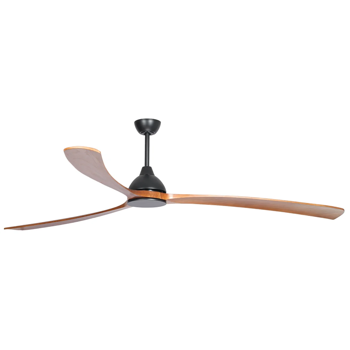 Sanctuary DC Ceiling Fan by Fanco – Black with Teak Timber Blades 92″