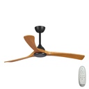 Sanctuary DC Ceiling Fan by Fanco – Black with Teak Blades 52″