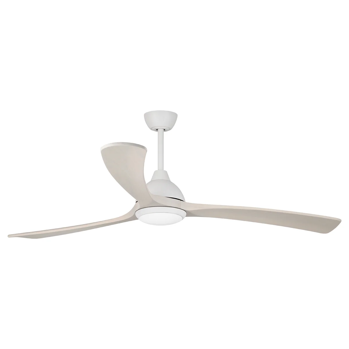 Sanctuary DC Ceiling Fan by Fanco with LED Light & Remote – White with Whitewash Solid Timber Blades 70″