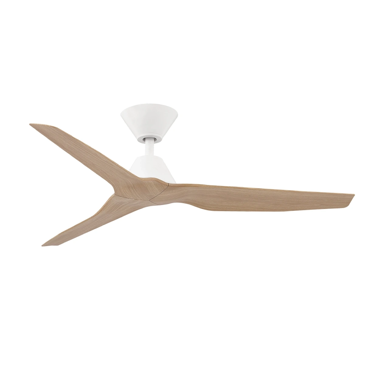 Infinity-iD DC Ceiling Fan by Fanco – White with Beechwood Timber Style ABS Blades 48″