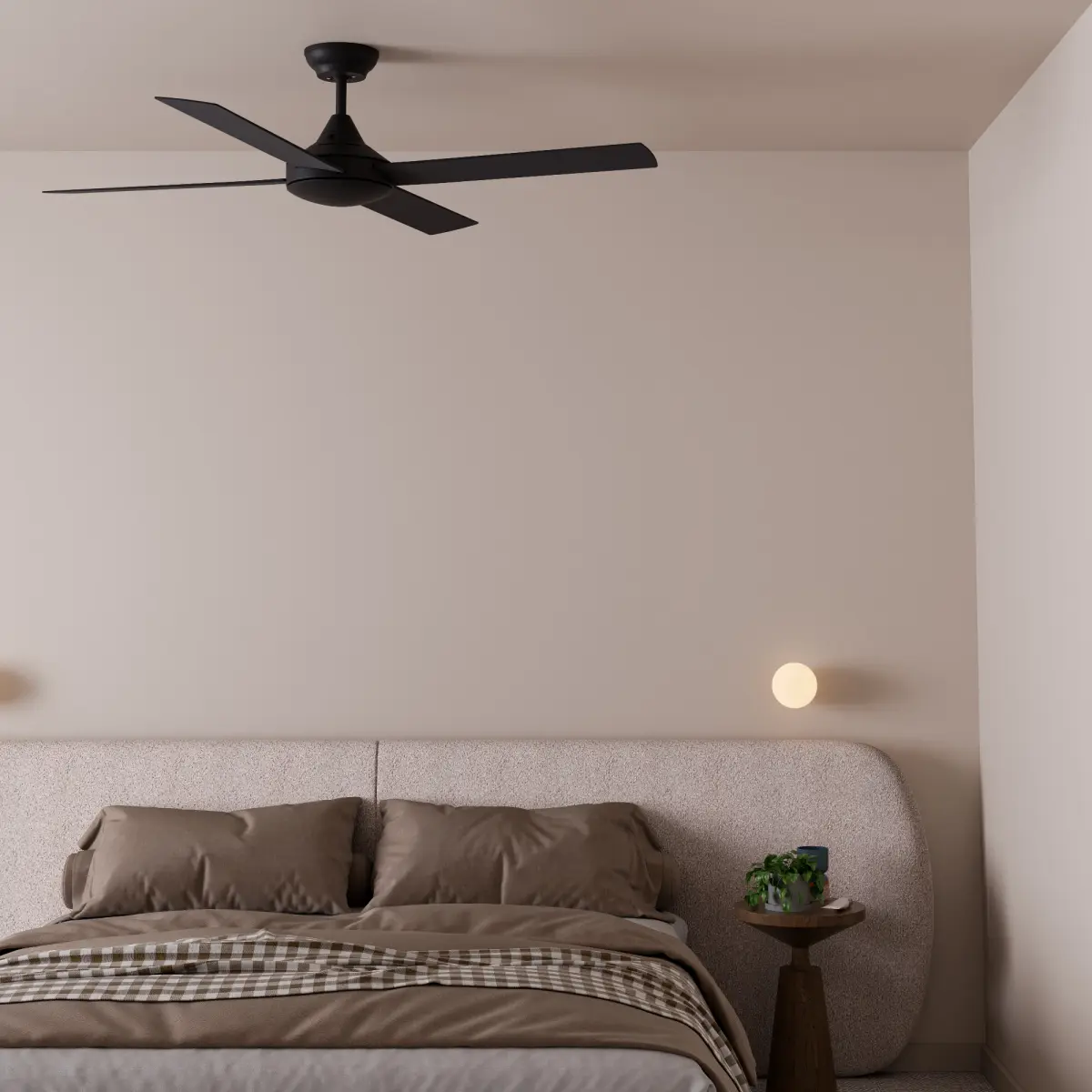 Calibo Heron 52" (1320mm) Indoor/Outdoor AC Ceiling Fan With E27 Light - White