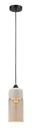 Pendant Light ES White with Amber Glass Oblong OD130mm