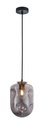 Pendant Light ES Smoke Glass Oblong Antique Brass Highlight OD175mm